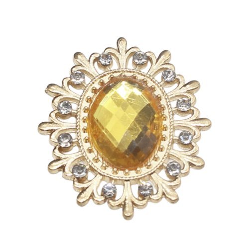 5pcs / 16pcs Rhinestone Button Acrylic Gem Decoration Craft Sewing DIY Handmade Clothing Embellishment - 5pcs Dark Yellow - Asia Sell