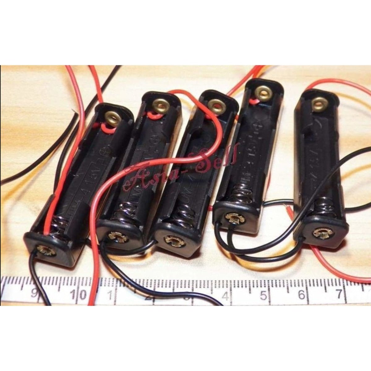 5pcs 1xAAA Battery Holder 1x1.5V Storage Box Case Leads Wires 1 x AAA 1.5V - - Asia Sell
