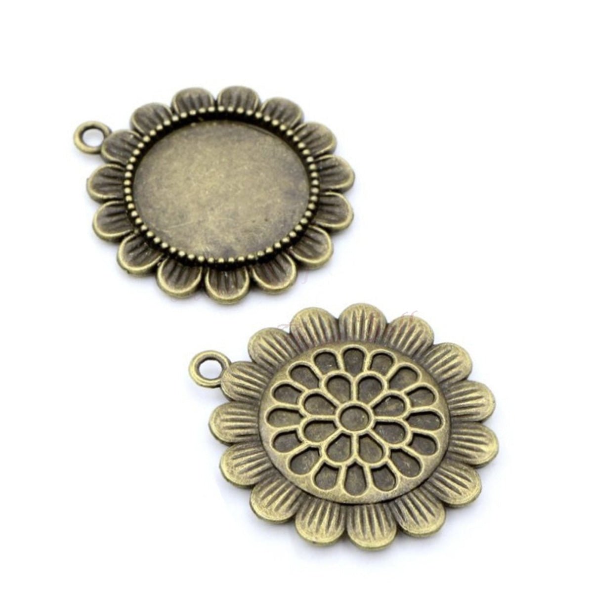 5pcs 20mm Inner Size Antique Silver Plated Black Bronze Cabochon Base Setting Charms Pendant Metal - Antique Bronze - Asia Sell
