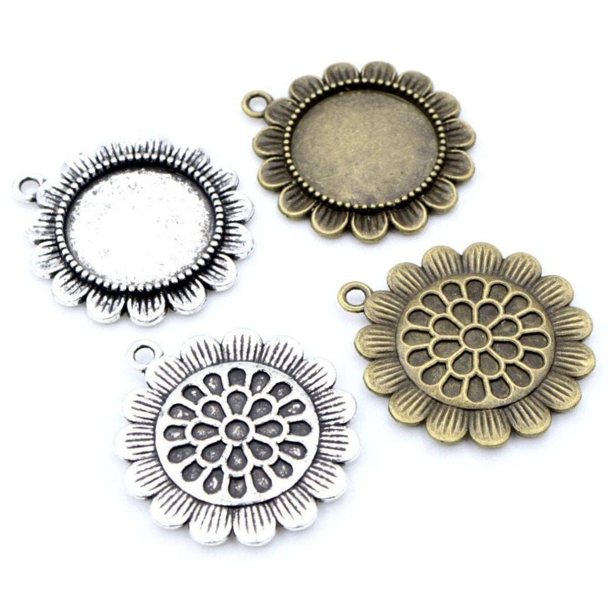 5pcs 20mm Inner Size Antique Silver Plated Black Bronze Cabochon Base Setting Charms Pendant Metal - Antique Bronze - Asia Sell