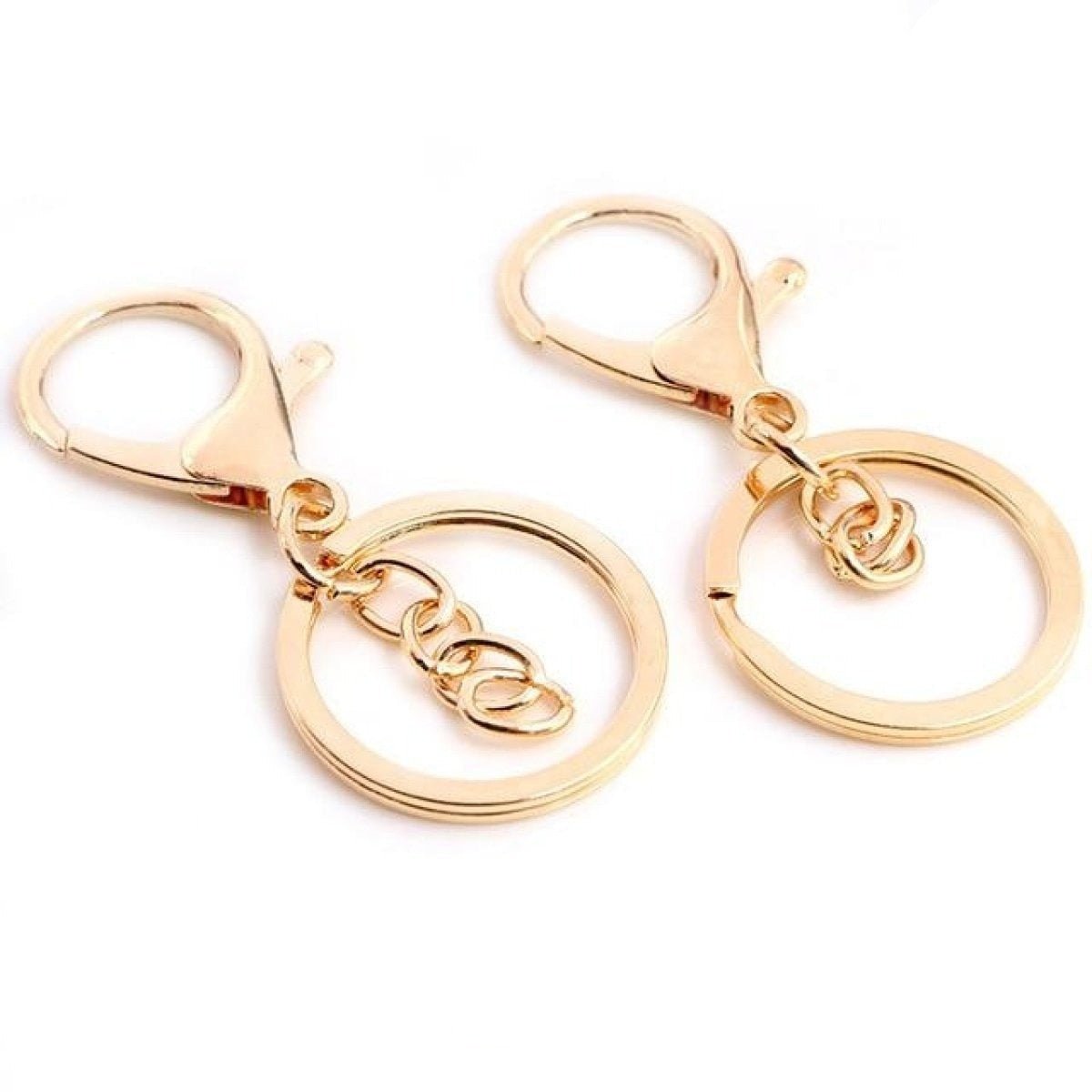 5pcs 30mm Key Ring 70mm Long Plated Lobster Clasp Key Hook Chain Jewellery Making Keychain - KC Gold - Asia Sell