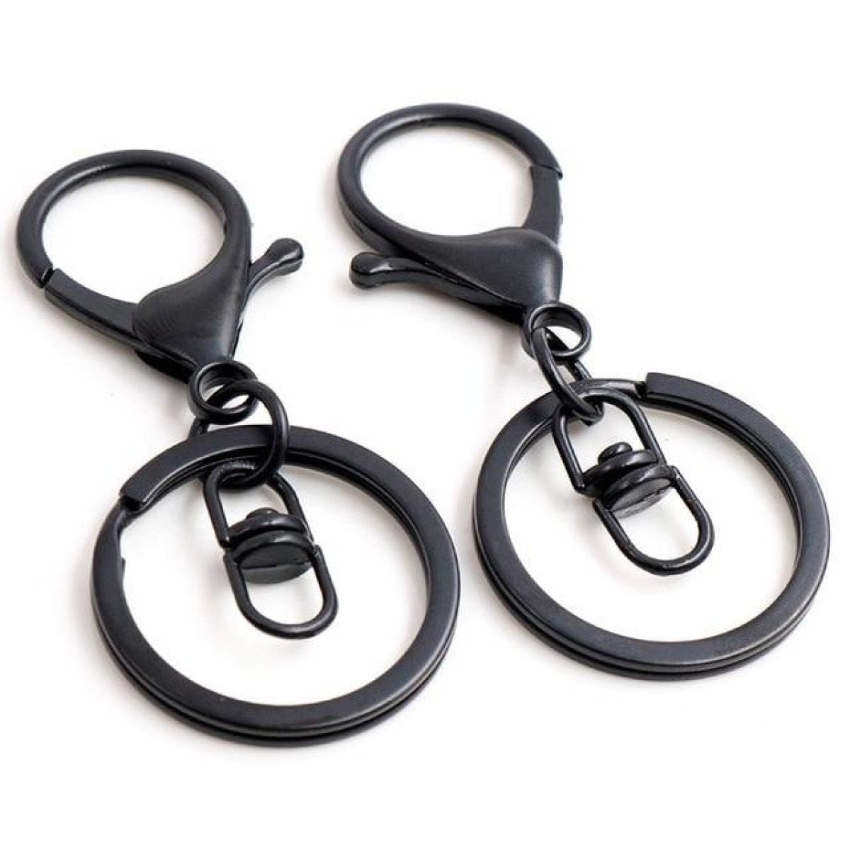 5pcs 30mm Key Ring Long 70mm Lobster Clasp Key Hook Swivel Loop Chain Jewellery Making Keychain Split Keyring - Black Swivel Loops - Asia Sell