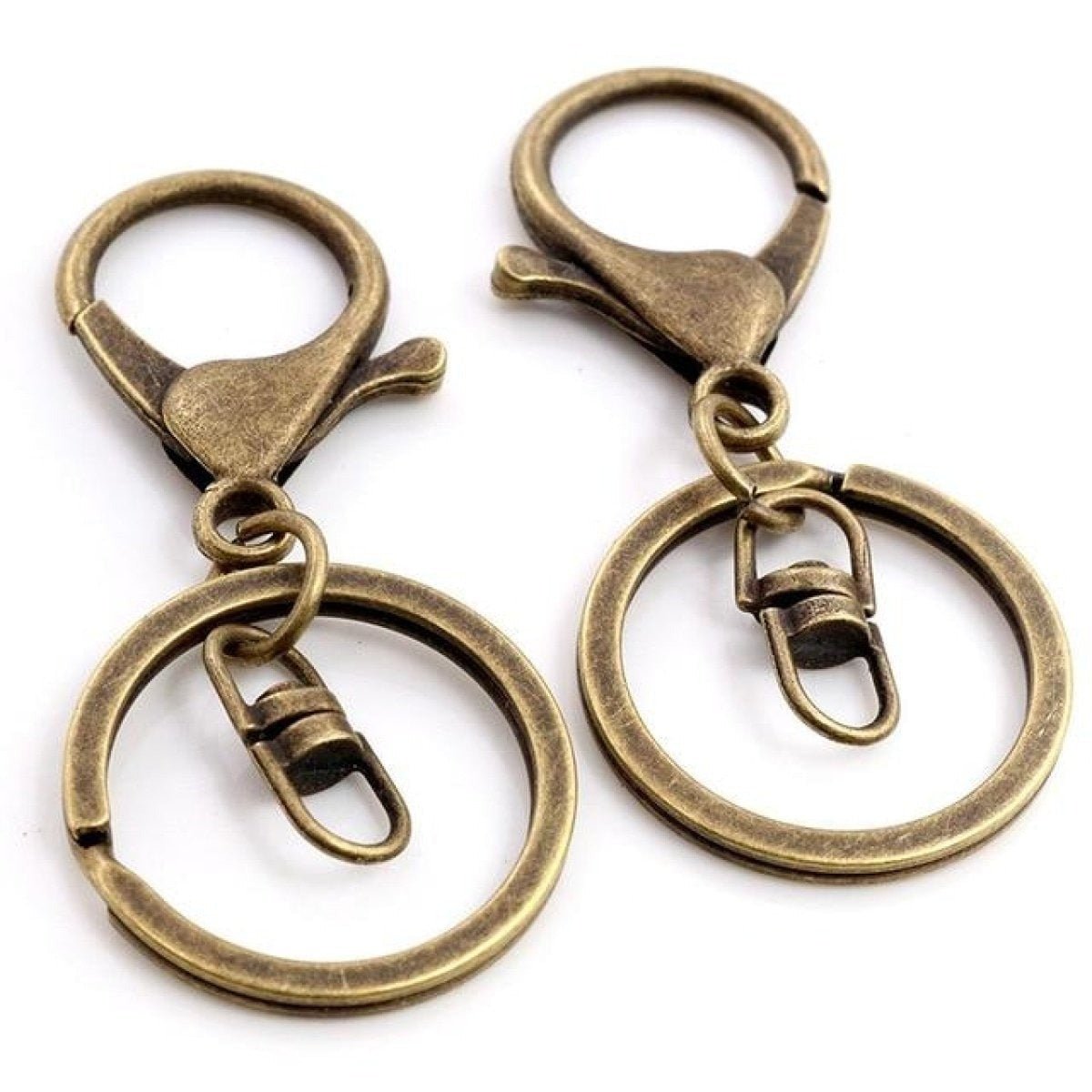 5pcs 30mm Key Ring Long 70mm Lobster Clasp Key Hook Swivel Loop Chain Jewellery Making Keychain Split Keyring - Bronze Swivel Loops - Asia Sell