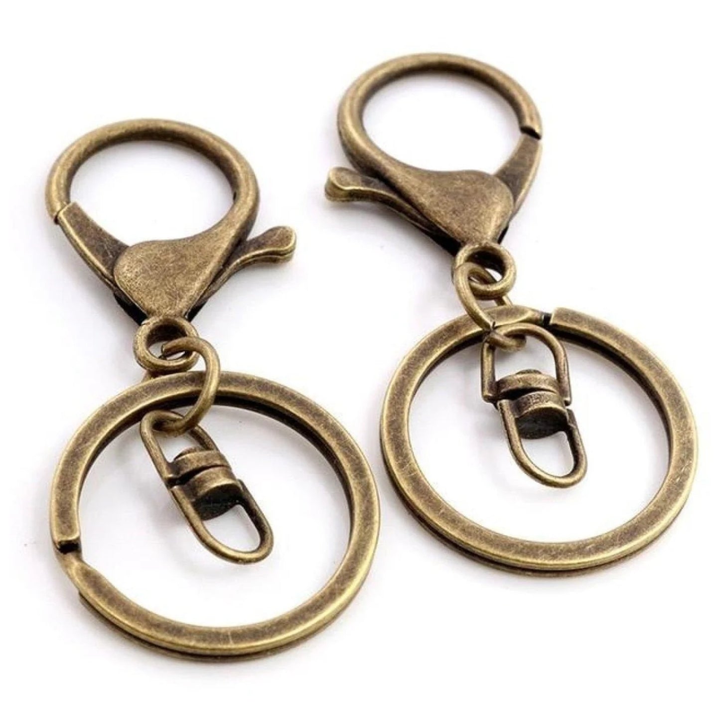 5pcs 30mm Key Ring Long 70mm Lobster Clasp Key Hook Swivel Loop Chain Jewellery Making Keychain Split Keyring - Bronze Swivel Loops - Asia Sell