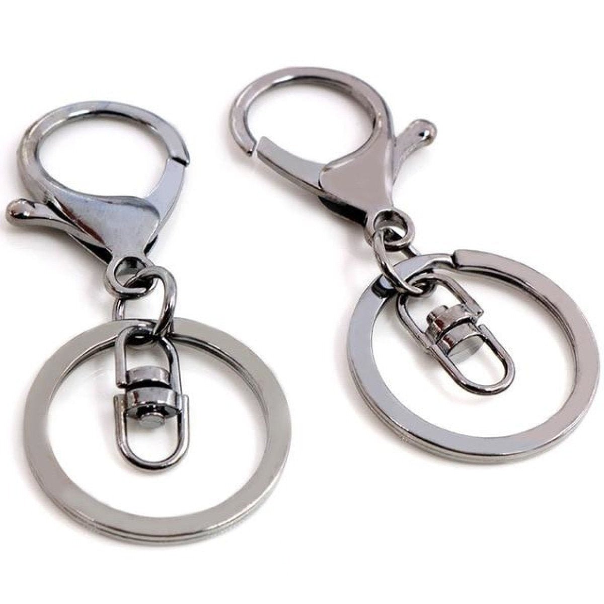 5pcs 30mm Key Ring Long 70mm Lobster Clasp Key Hook Swivel Loop Chain Jewellery Making Keychain Split Keyring - Gun Black Swivel Loops - Asia Sell