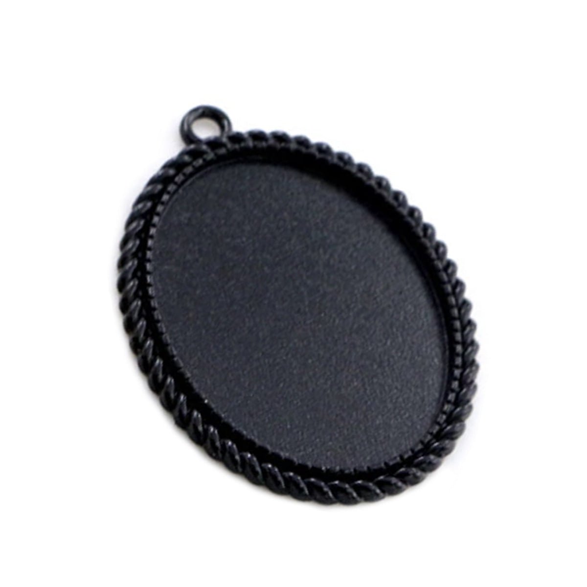 5pcs 30x40mm Cabochon Backing Antique Silver Bronze Black Gold Metal - Black Style 1 - Asia Sell