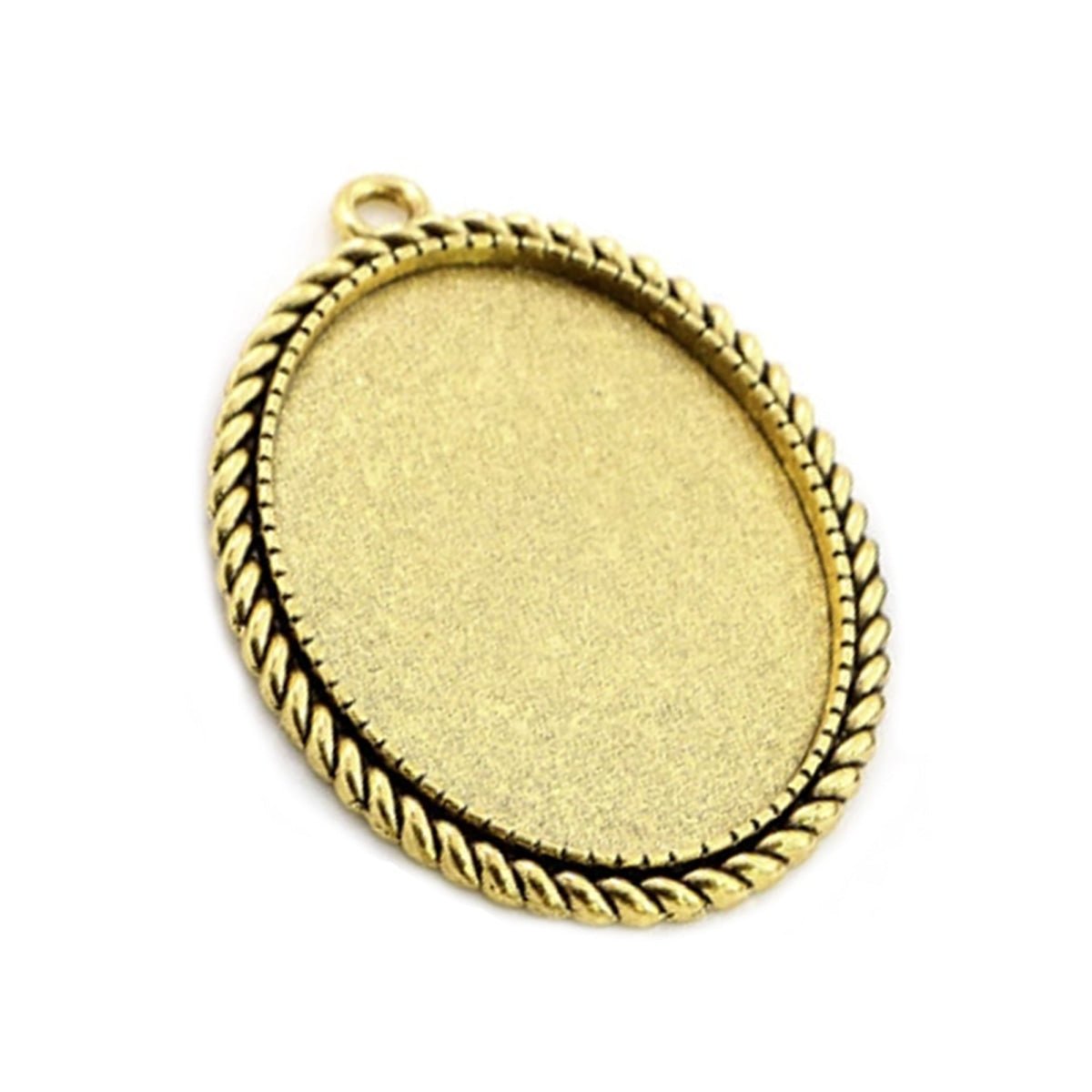 5pcs 30x40mm Cabochon Backing Antique Silver Bronze Black Gold Metal - Gold Style 1 - Asia Sell