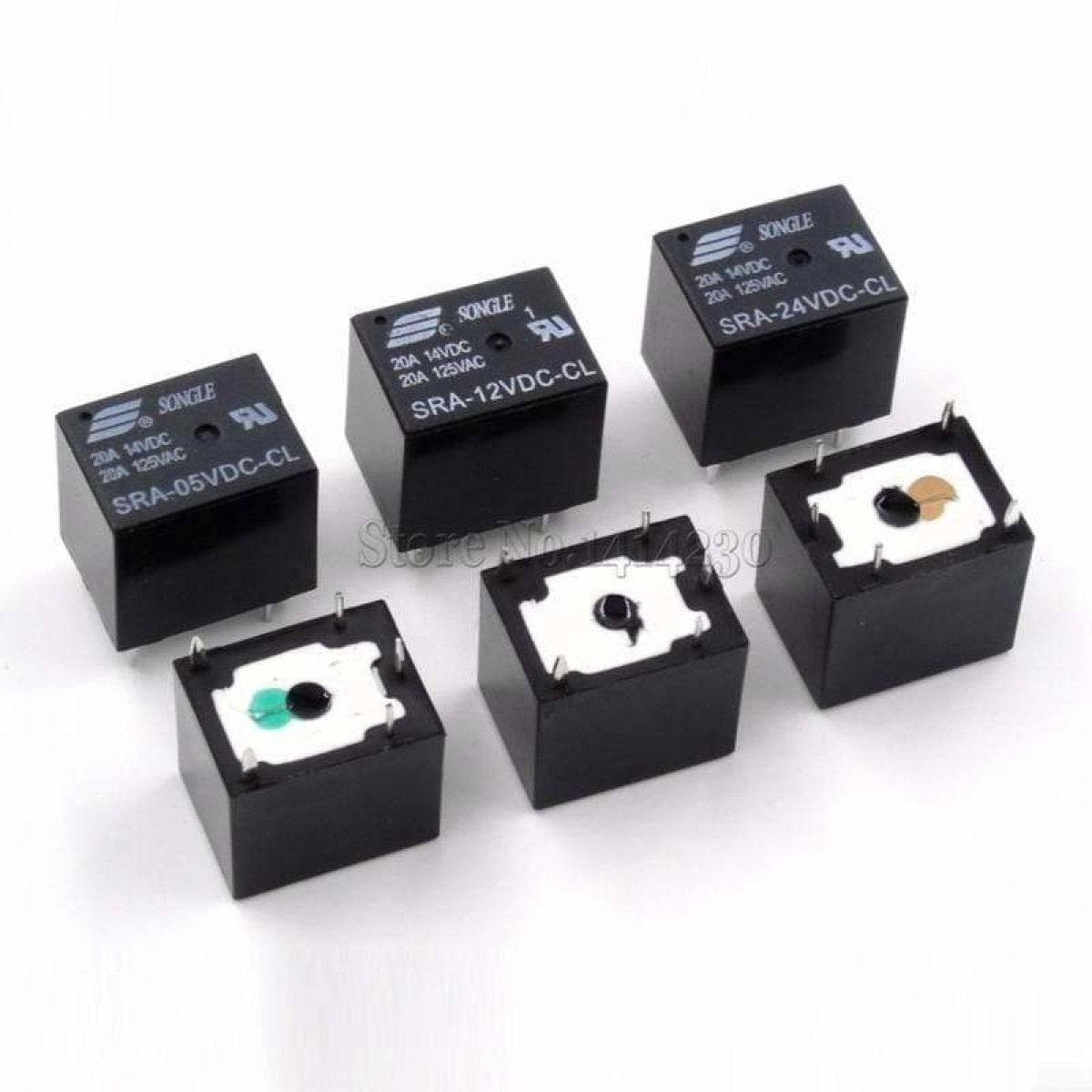 5pcs 5V 12V 24V 20A DC Power Relay Black SRA-05VDC-CL SRA-12VDC-CL SRA-24VDC-CL - 12V - Asia Sell