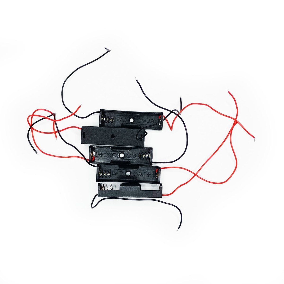 5pcs AA 1.5V Battery Holder Storage Box Case Leads Wires Cables - - Asia Sell