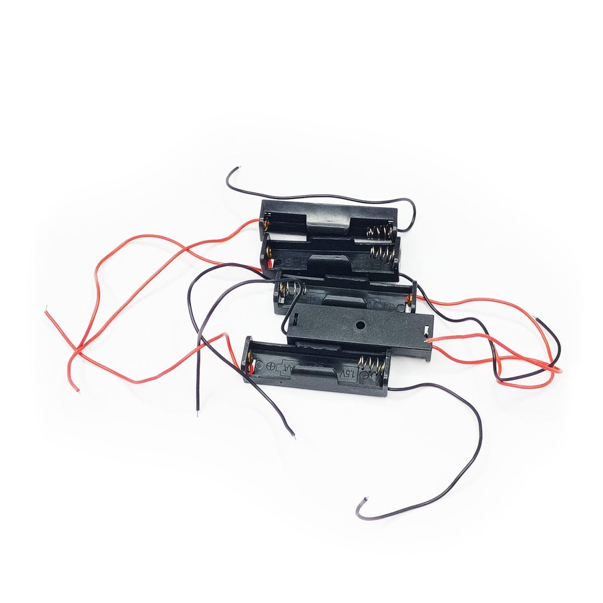 5pcs AA 1.5V Battery Holder Storage Box Case Leads Wires Cables - - Asia Sell