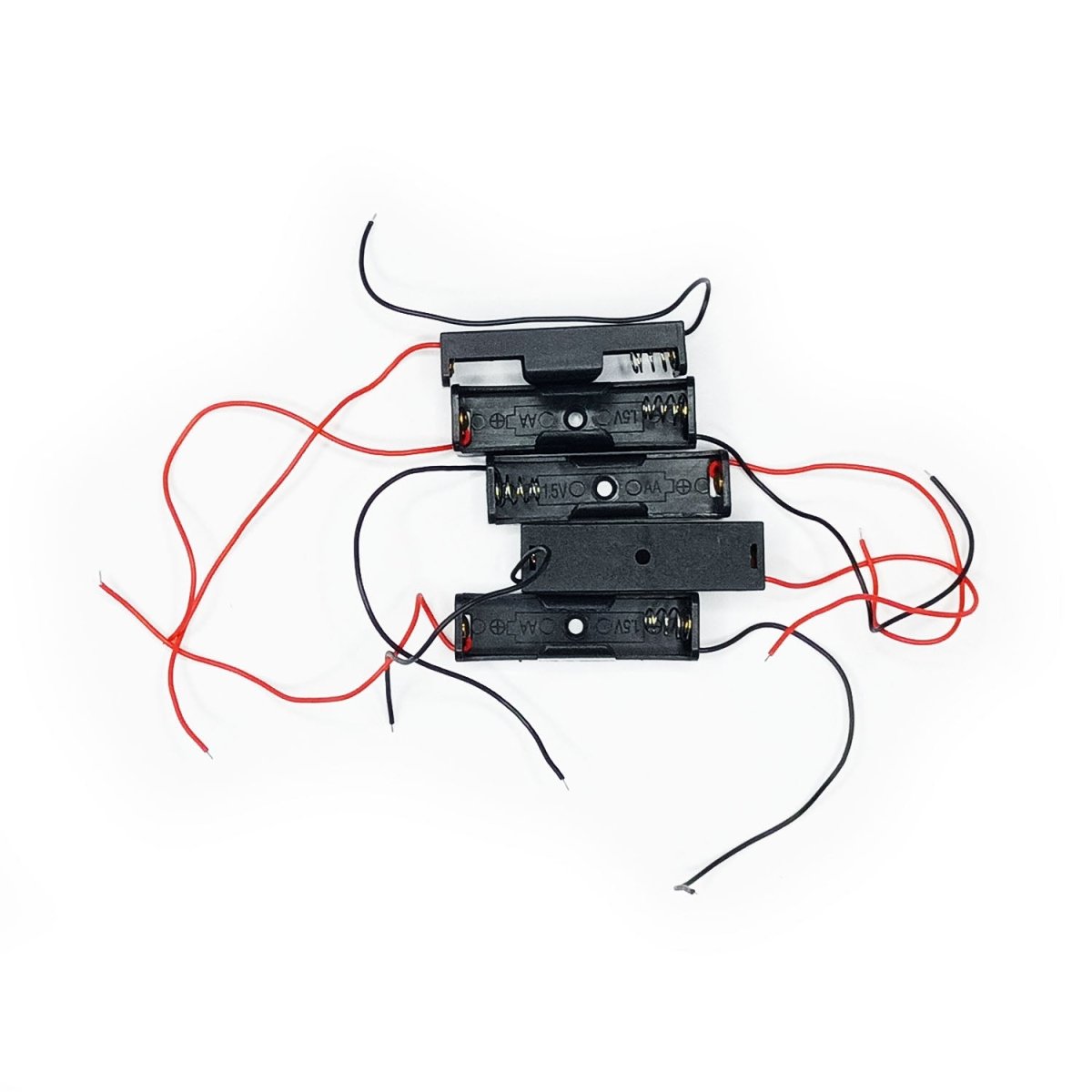 5pcs AA 1.5V Battery Holder Storage Box Case Leads Wires Cables - - Asia Sell