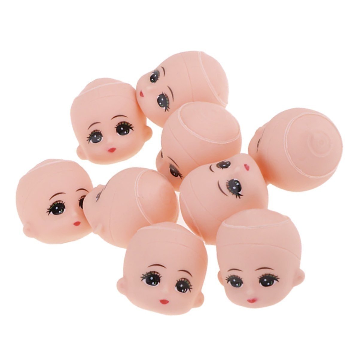 5pcs Baby Doll Heads with Big Eyes For Doll Custom Accessories Toy Plastic Full - - Asia Sell