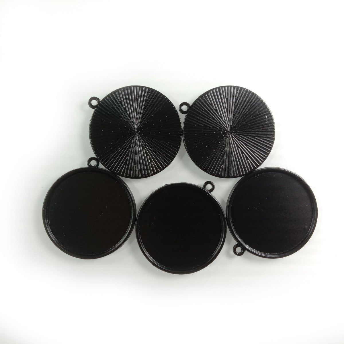 5pcs Cabochon Bases 18mm 30mm ID Antique Bronze Silver Gold Colour Charms Pendant Metal - Black 30mm - Asia Sell