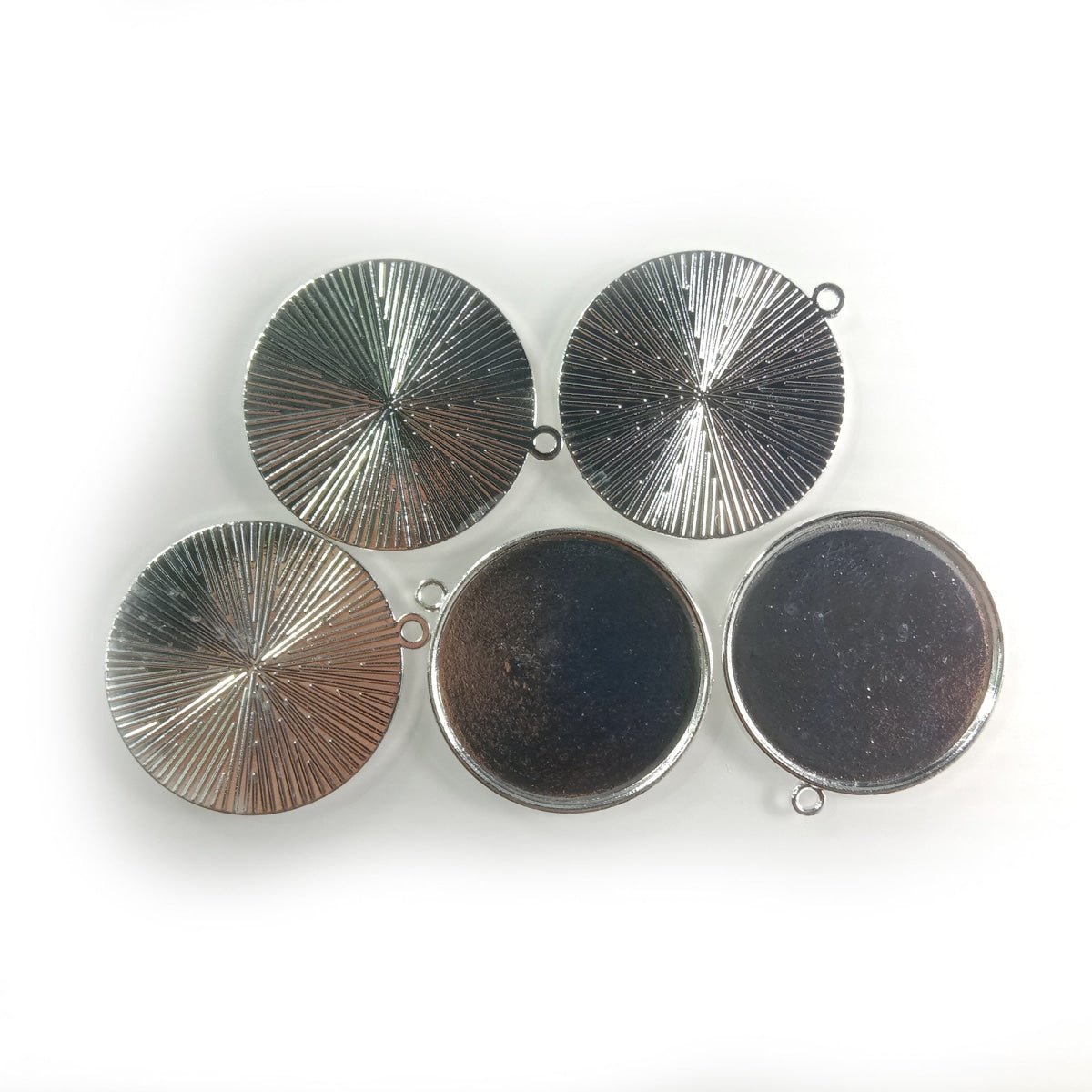 5pcs Cabochon Bases 18mm 30mm ID Antique Bronze Silver Gold Colour Charms Pendant Metal - Silver 30mm - Asia Sell