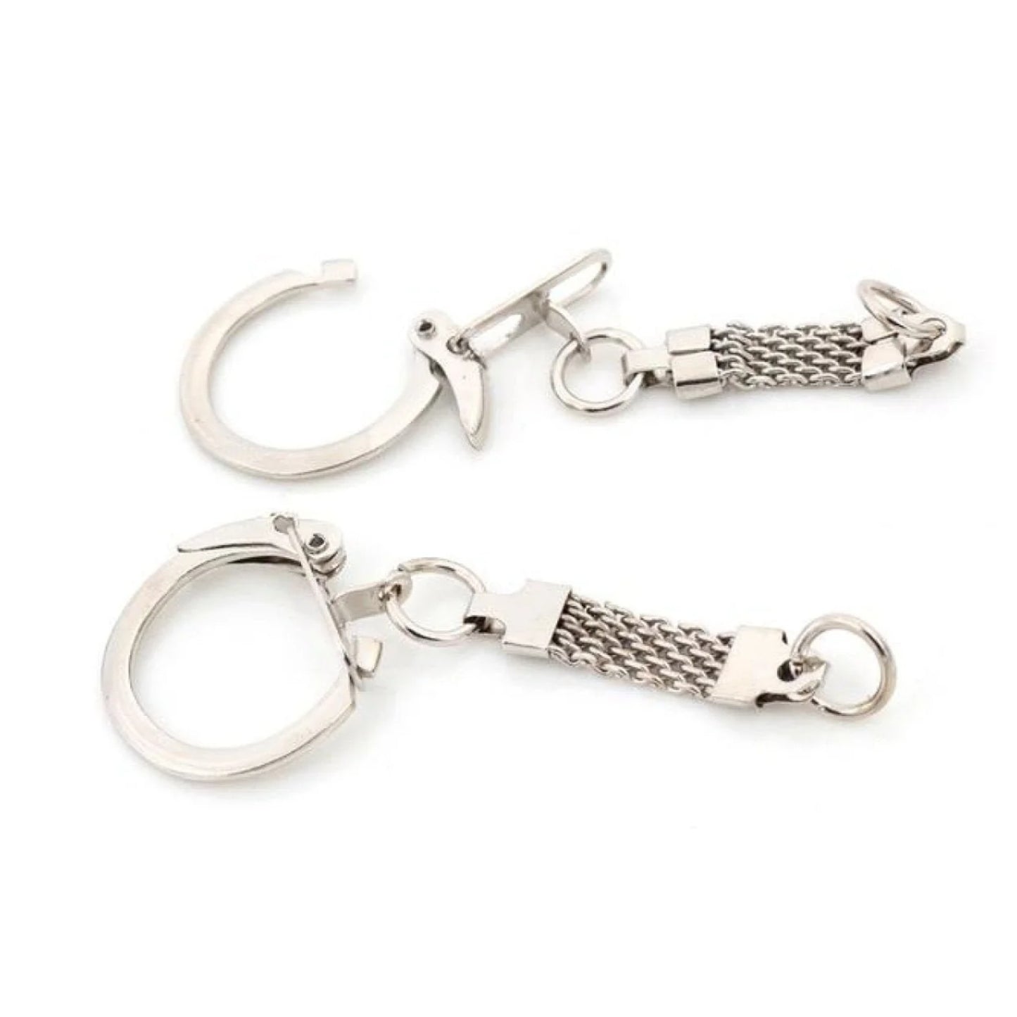 5pcs Key Ring Key Chain 60x24mm Rhodium Bronze Plated Lobster Clasps Keychain Keyrings Split - Rhodium - Asia Sell