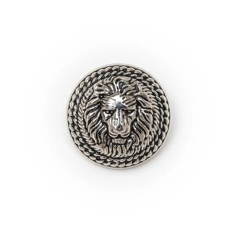 5pcs Lion Brooch for Jacket Blazer Uniform Sport Coat Clothing 11.5-25mm Metal - Lion Retro Silver 12.5mm - Asia Sell