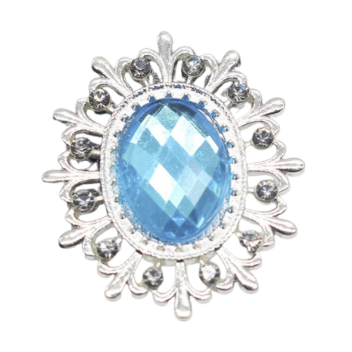 5pcs or 19pcs Rhinestone Acrylic Cabochon Gem Button Craft Sewing DIY Handmade Clothing Embellishment Decorative Decorations Mixed Set - 5pcs Aqua Blue - Asia Sell