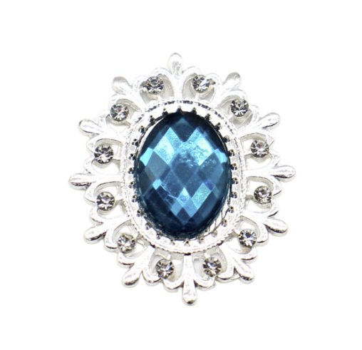 5pcs or 19pcs Rhinestone Acrylic Cabochon Gem Button Craft Sewing DIY Handmade Clothing Embellishment Decorative Decorations Mixed Set - 5pcs Deep Blue - Asia Sell