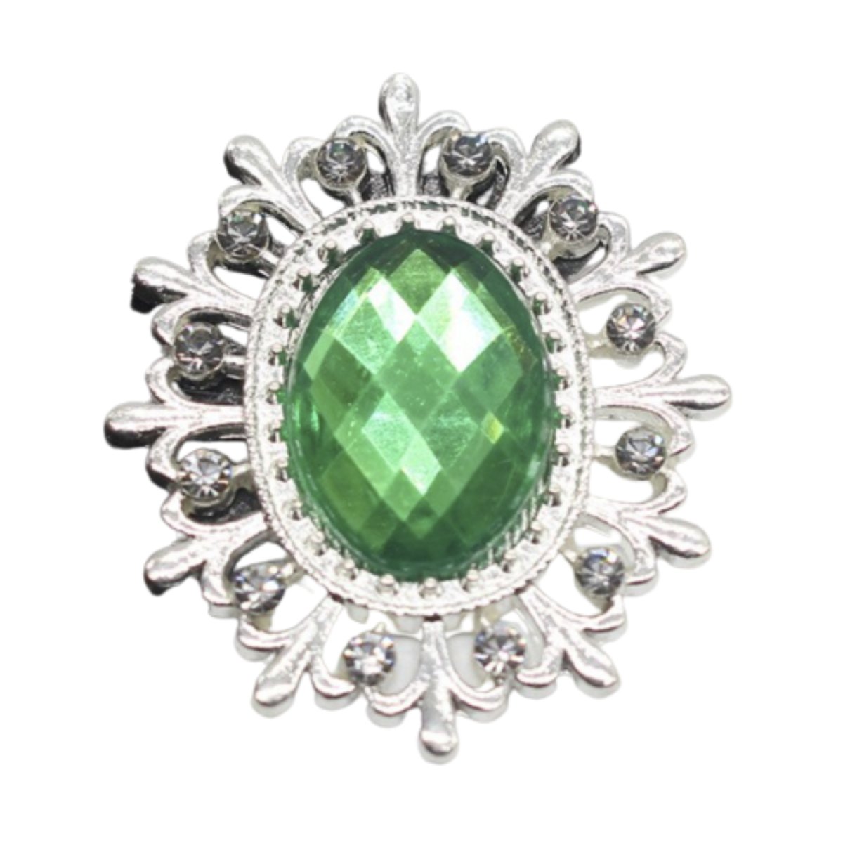 5pcs or 19pcs Rhinestone Acrylic Cabochon Gem Button Craft Sewing DIY Handmade Clothing Embellishment Decorative Decorations Mixed Set - 5pcs Green - Asia Sell