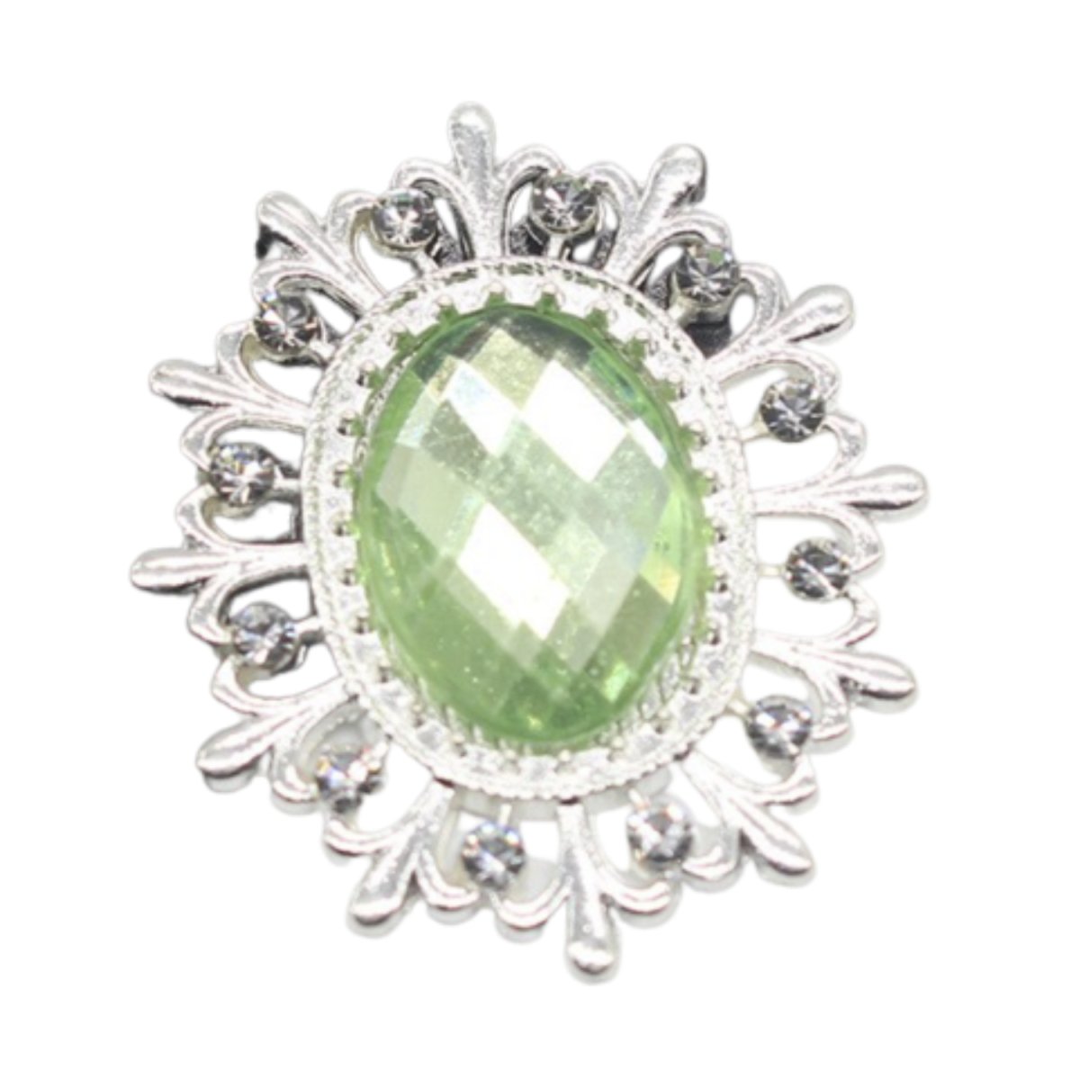 5pcs or 19pcs Rhinestone Acrylic Cabochon Gem Button Craft Sewing DIY Handmade Clothing Embellishment Decorative Decorations Mixed Set - 5pcs Light Green - Asia Sell