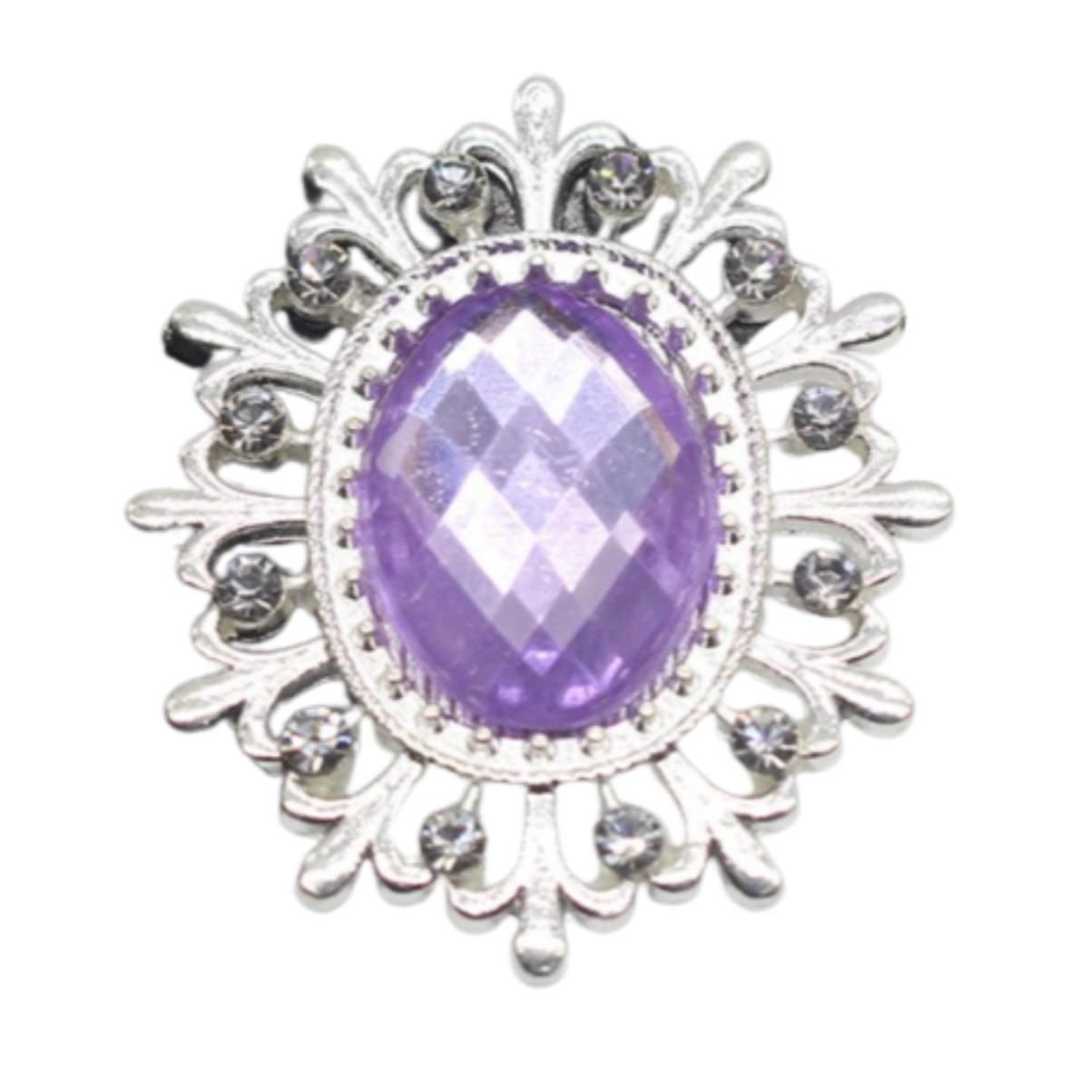 5pcs or 19pcs Rhinestone Acrylic Cabochon Gem Button Craft Sewing DIY Handmade Clothing Embellishment Decorative Decorations Mixed Set - 5pcs Light Purple - Asia Sell