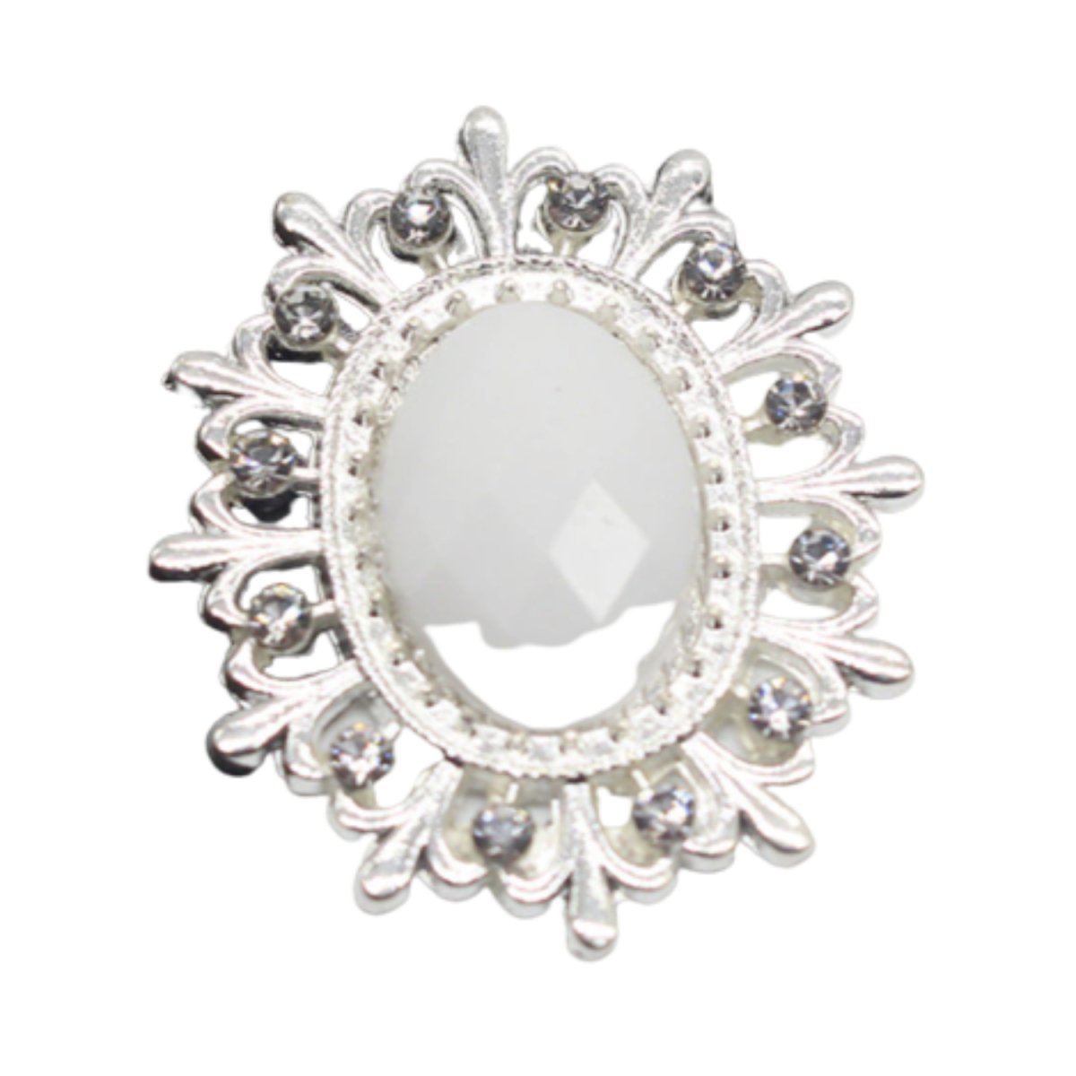 5pcs or 19pcs Rhinestone Acrylic Cabochon Gem Button Craft Sewing DIY Handmade Clothing Embellishment Decorative Decorations Mixed Set - 5pcs Opaque White - Asia Sell