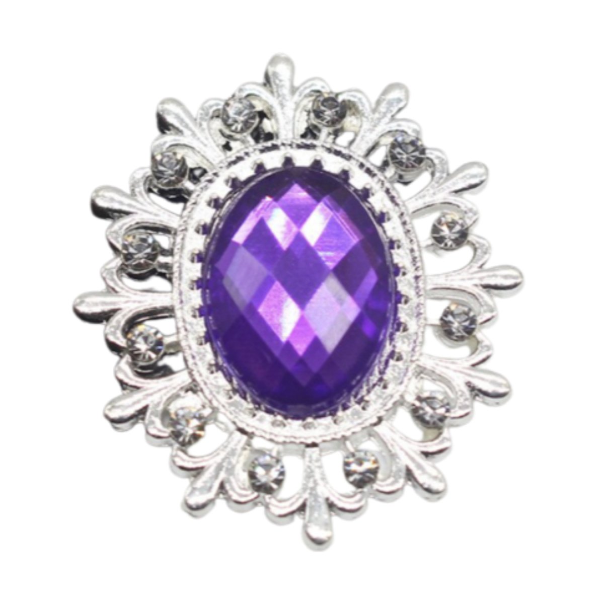 5pcs or 19pcs Rhinestone Acrylic Cabochon Gem Button Craft Sewing DIY Handmade Clothing Embellishment Decorative Decorations Mixed Set - 5pcs Purple - Asia Sell