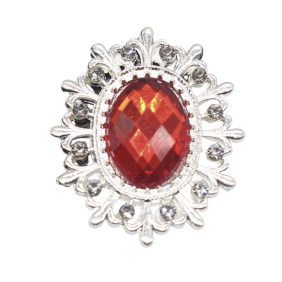 5pcs or 19pcs Rhinestone Acrylic Cabochon Gem Button Craft Sewing DIY Handmade Clothing Embellishment Decorative Decorations Mixed Set - 5pcs Red - Asia Sell