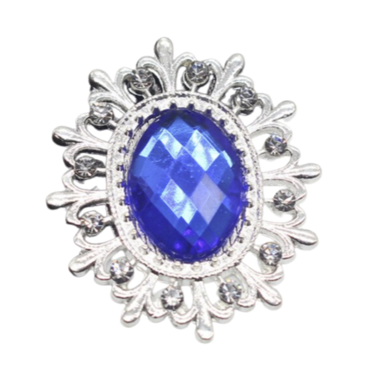 5pcs or 19pcs Rhinestone Acrylic Cabochon Gem Button Craft Sewing DIY Handmade Clothing Embellishment Decorative Decorations Mixed Set - 5pcs Royal Blue - Asia Sell