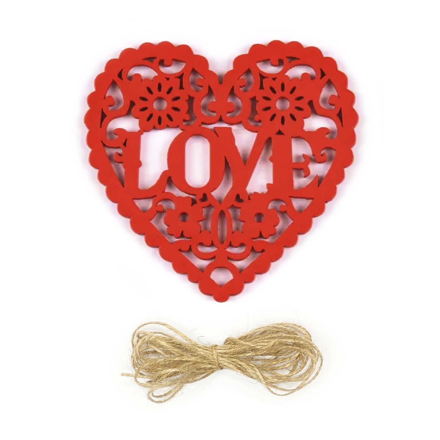 5/10pcs Wooden Hearts Painted Laser Cut Wooden Forms Love Theme 80mm Crafts Decorations