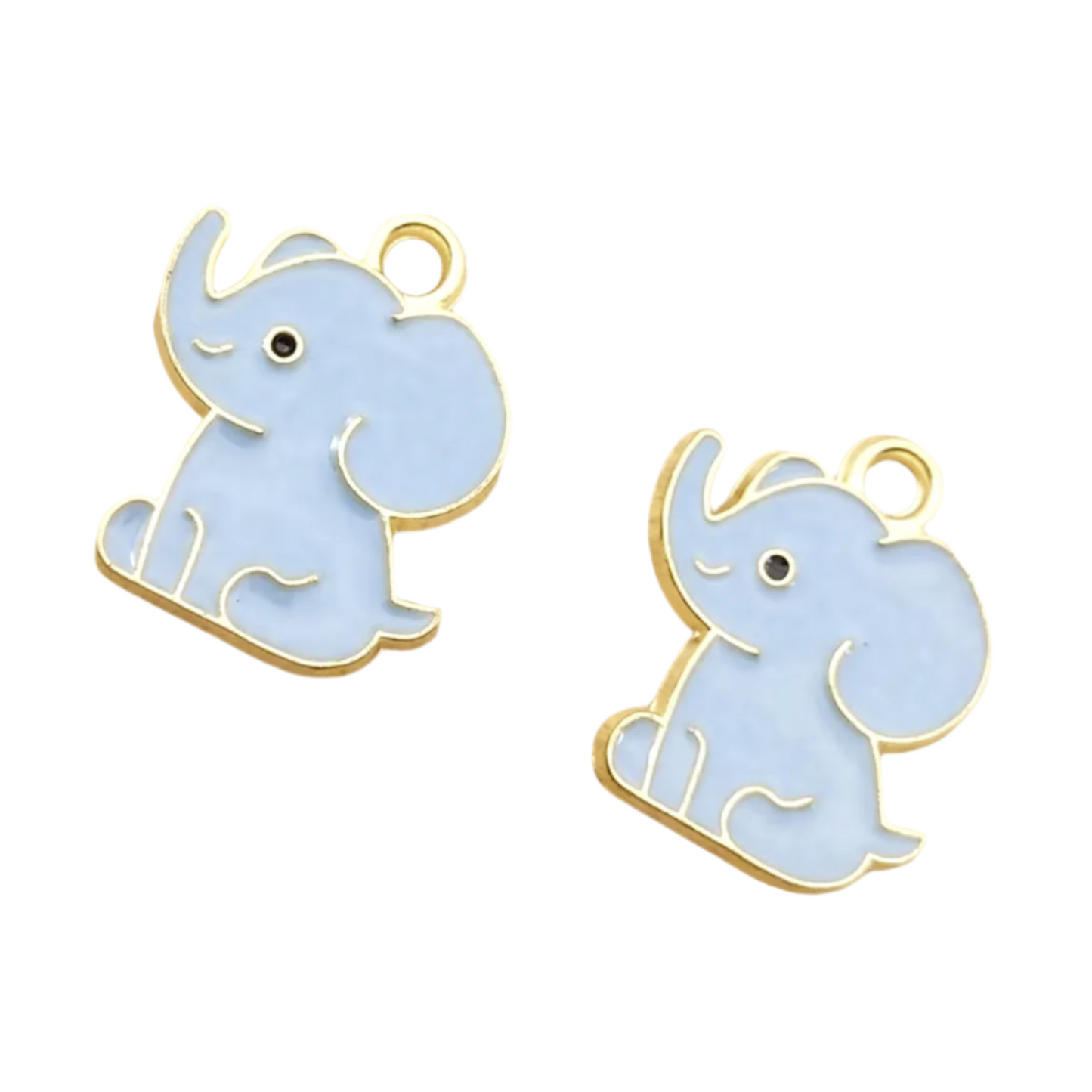 5pcs Elephant Enamel Charms Pendants For Jewellery Making Handmade DIY Accessories