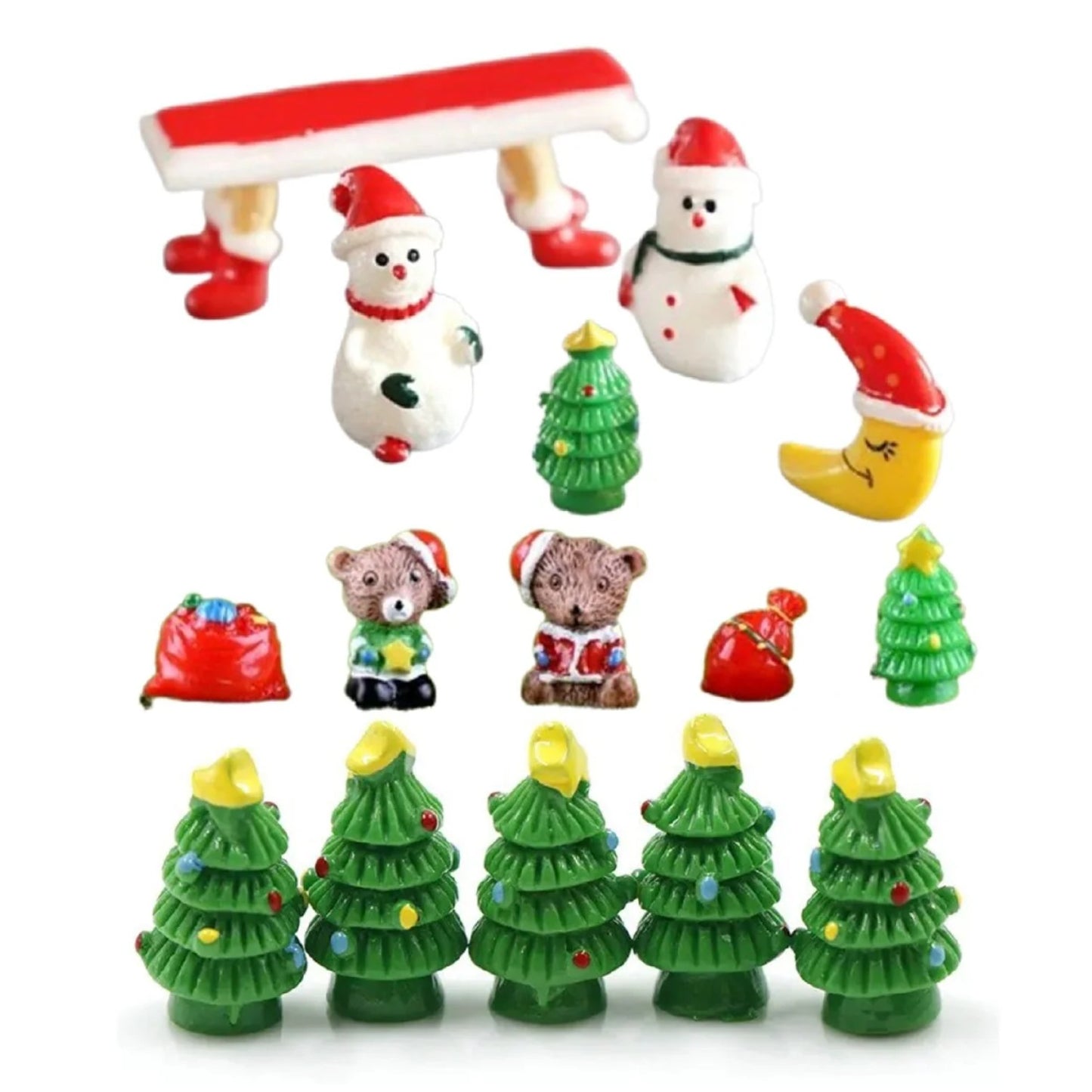 5pcs/Set Snowman Christmas Tree Bench Figurine Miniature Mini Garden Craft Toys - Christmas Trees - Asia Sell