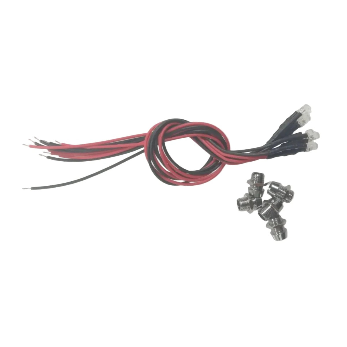 5x 3mm 12V Wired LEDs Metal Holder Bezel White Blue Green UV Red Yellow Pink LED - UV - Asia Sell