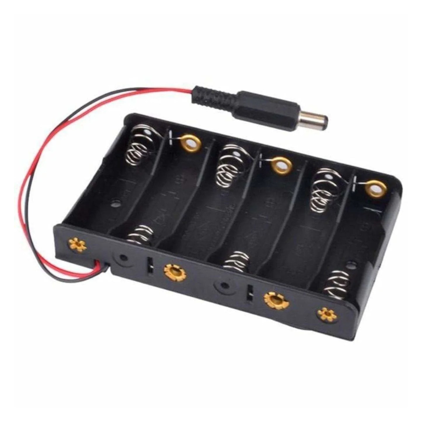 6 x AA Battery Case Storage Holder DC2.1 Power Jack Plug 6xAA 1.5V AA - - Asia Sell