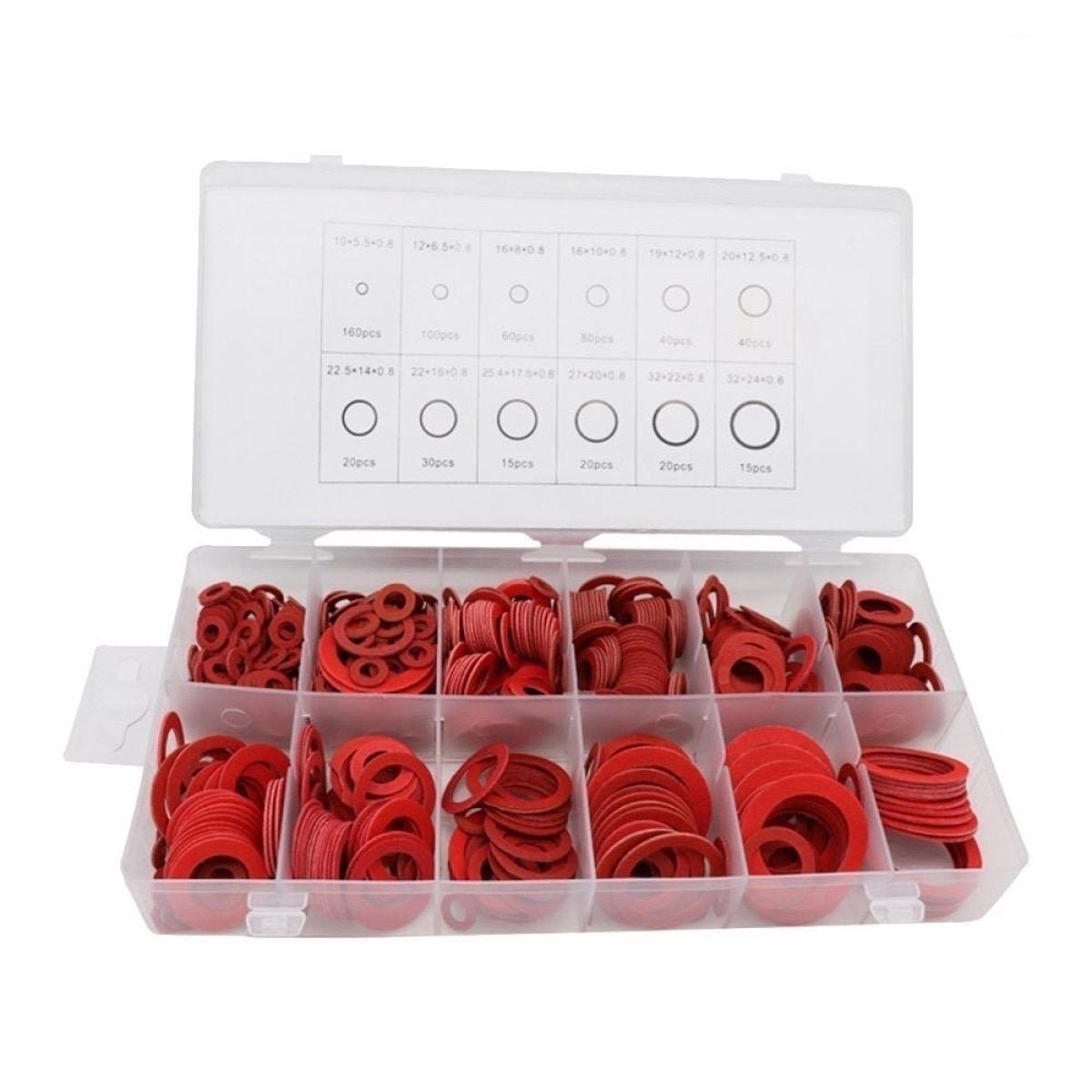 600pcs Red Steel Paper Insulating Fiber Washer Gasket Paper Box Set Fibre Tool - - Asia Sell