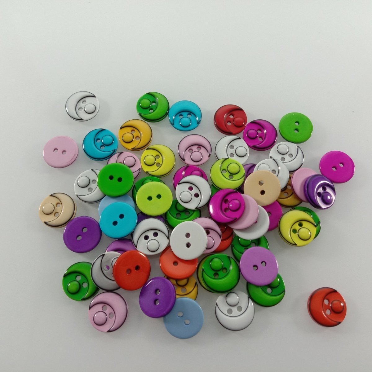 60pcs 15mm Mixed Colour Resin Buttons Cartoon Children's Apparel Sewing Accessories DIY Crafts Scrapbooking - - Asia Sell