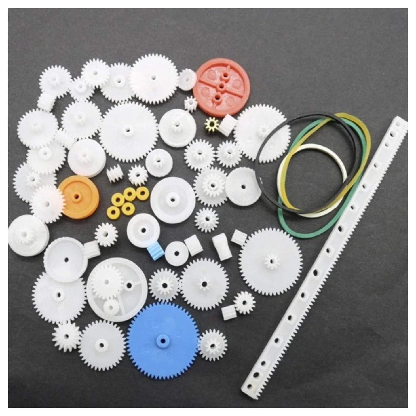 63 Kinds Hand DIY Toy Plastic Gear Kit Pulley Belt Shaft Robot Motor Bevel Set Worm Hobbies Slot Car Motor - - Asia Sell
