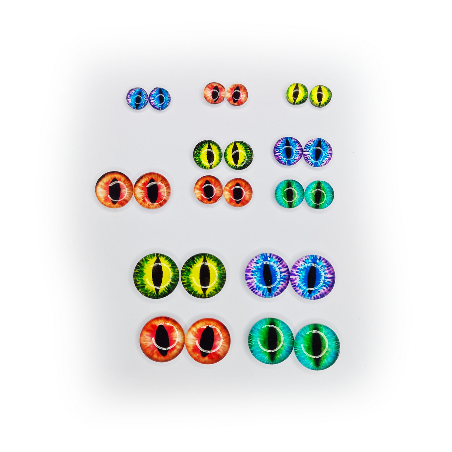 6/12pcs Cats Eyes 6mm 8mm 10mm 12mm Glass Cabochons Mixed Flat Back | Main Image | Asia Sell