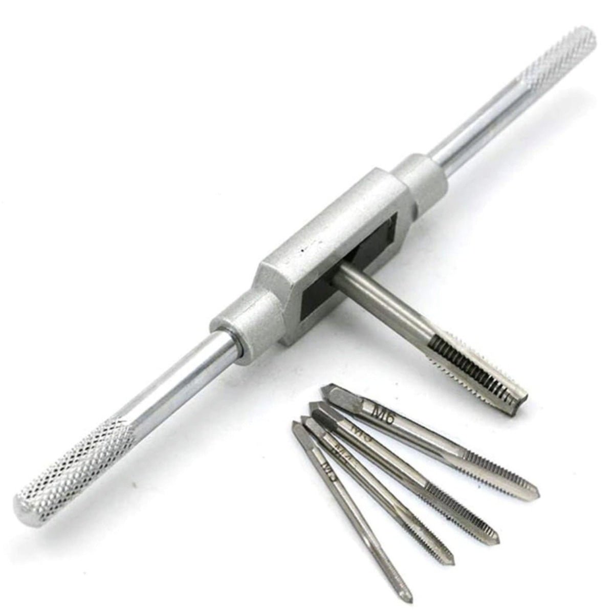 6pcs Machine Tap Die Wrench Set M3 M4 M5 M6 M8 Tap Drill Straight Fluted Tool - - Asia Sell