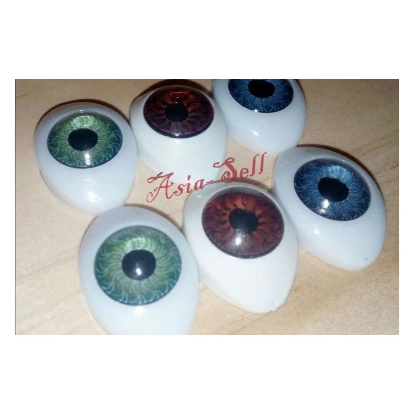 6pcs Oval Plastic Eyes 23 x 16mm 12mm Iris Reborn Dolls Green Grey Brown Doll Half - - Asia Sell
