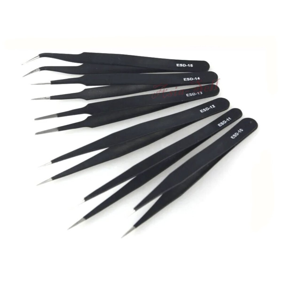 6pcs Stainless Steel Tweezers Anti-Static Electronic Components Repair Tweezers Corrosion Resistant Tools - - Asia Sell