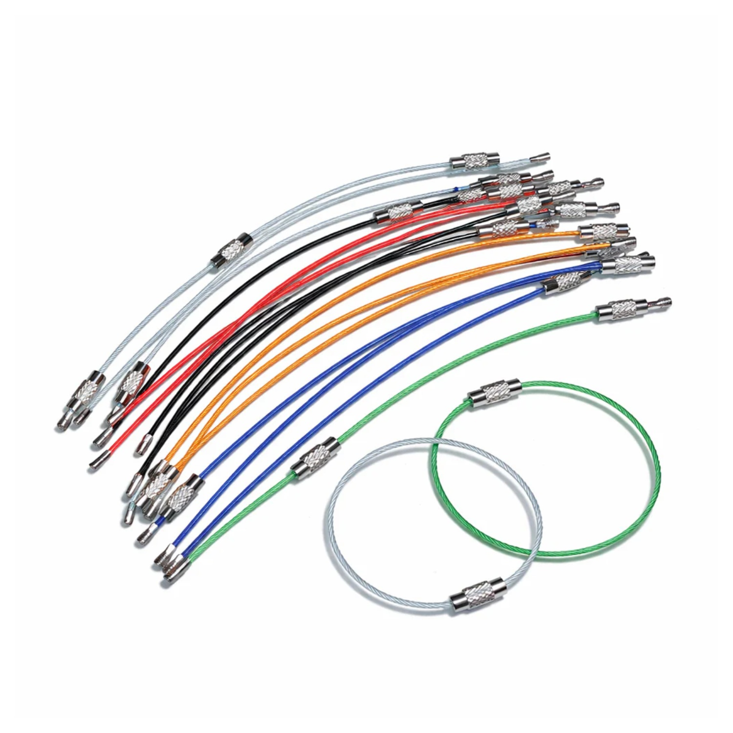 6x Stainless Steel Carabiners Wallet Chain Cables Keychain Key Ring Multicolour Keyring - Asia Sell