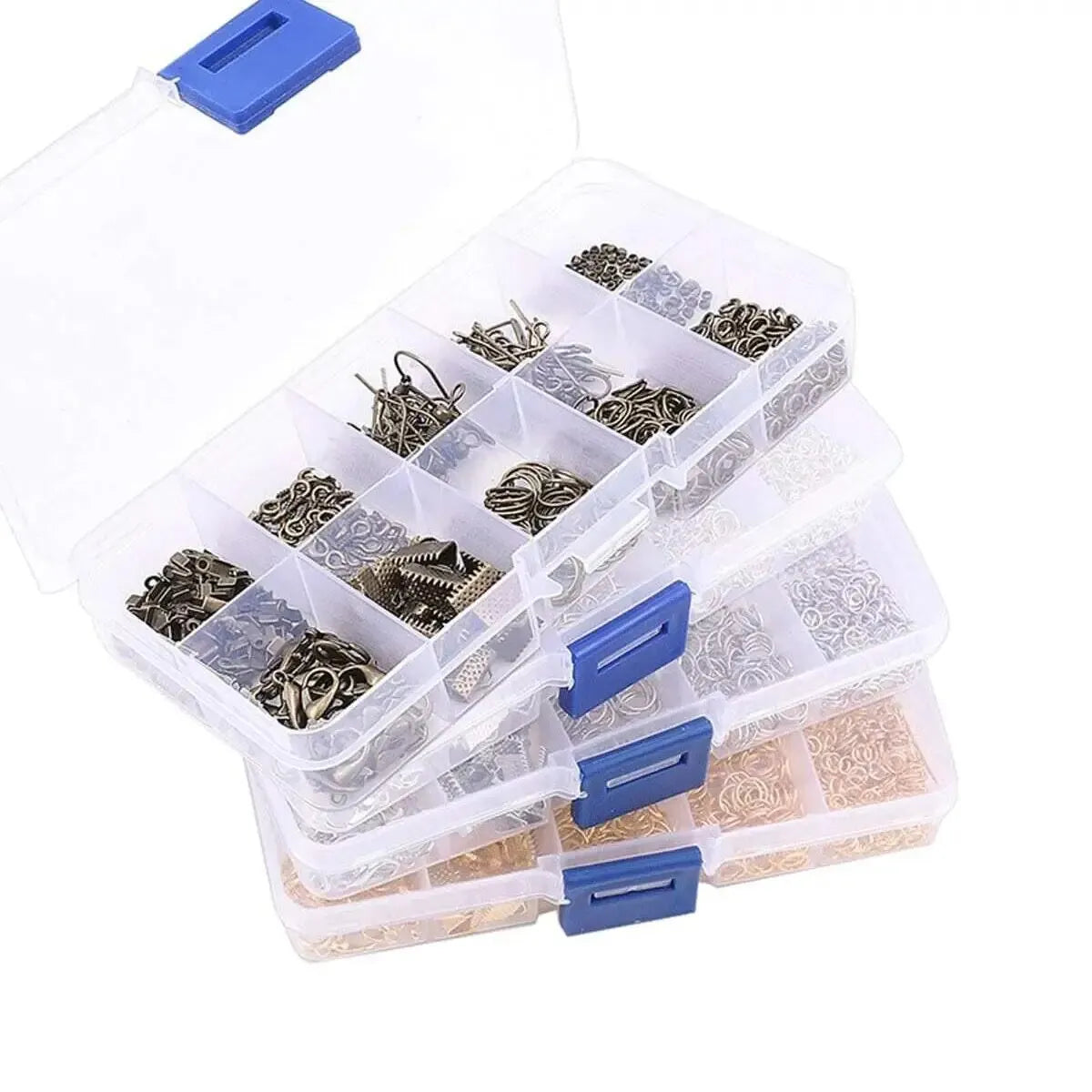 700pcs 10 Grid Box Decoration Accessories Lobster Buckle Horse Buckle Opening Single Circle Ear Hook 9 Character Needle Craft | Main Image | Asia Sell