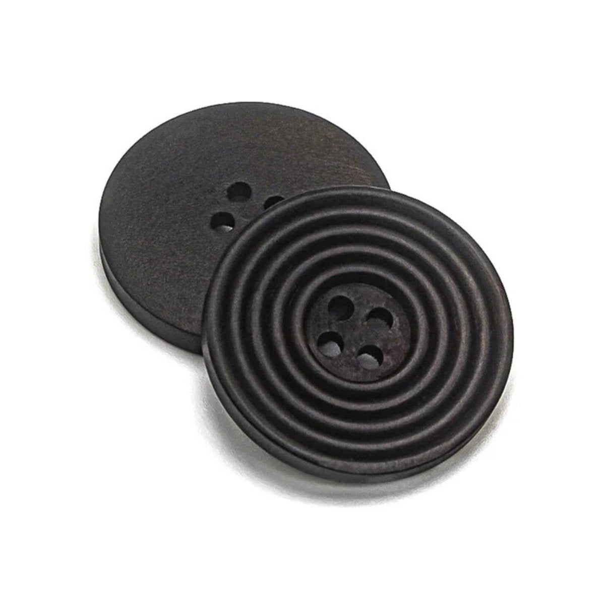 7pcs White Brown Black Ringed Wooden Extra Large Buttons 30mm 4-Hole Round Sewing DIY - Black - Asia Sell