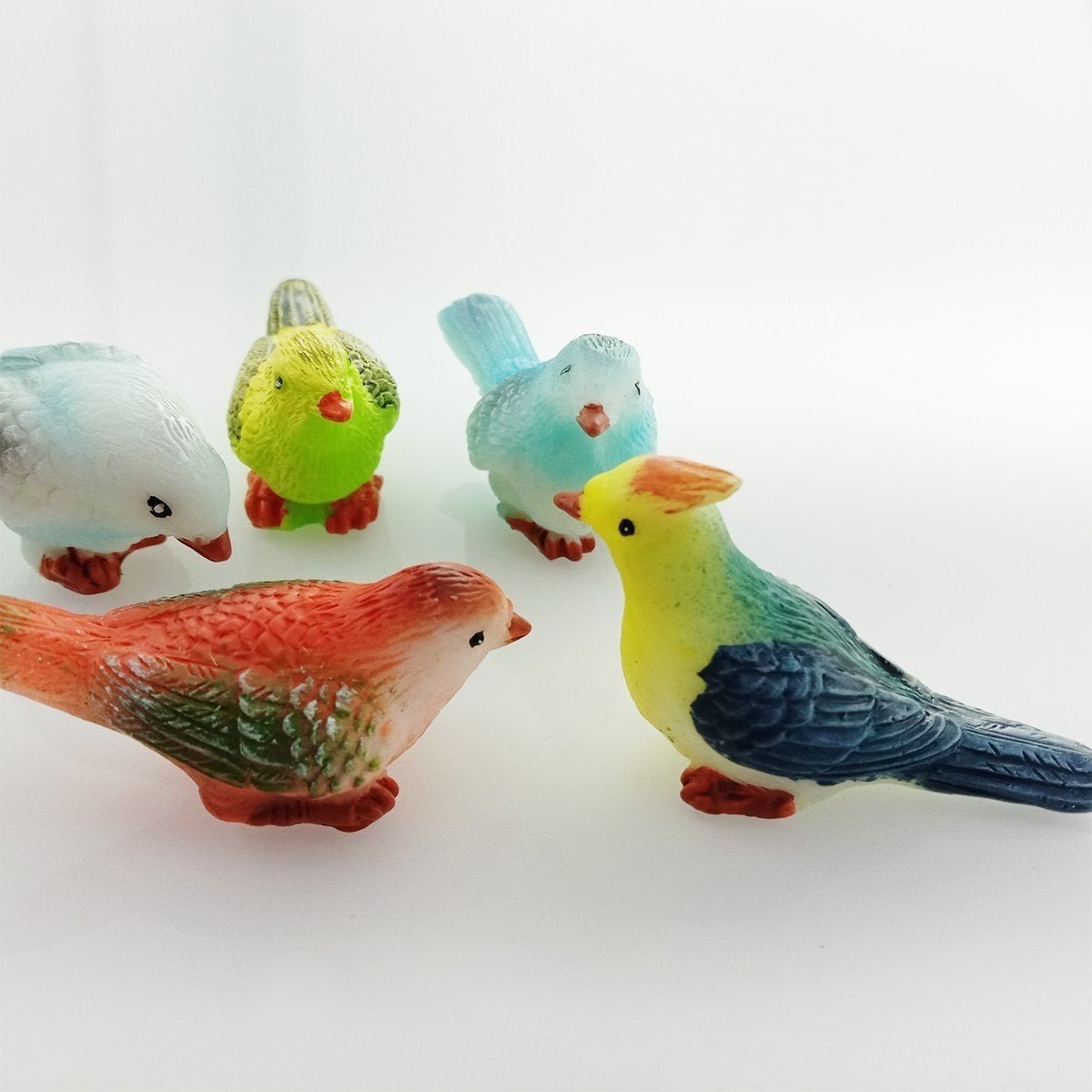 8 Birds in a Nest Resin Parrot Bird Nest Figurine Animal Model Home Decorations Miniature Fairy Garden Bonsai Modern Craft Decor - 5pcs - Asia Sell