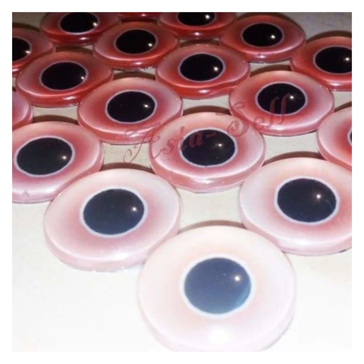 8 Pieces 12mm Pink Glass Doll Eyes Toys DIY Craft Toy Cabochons - - Asia Sell
