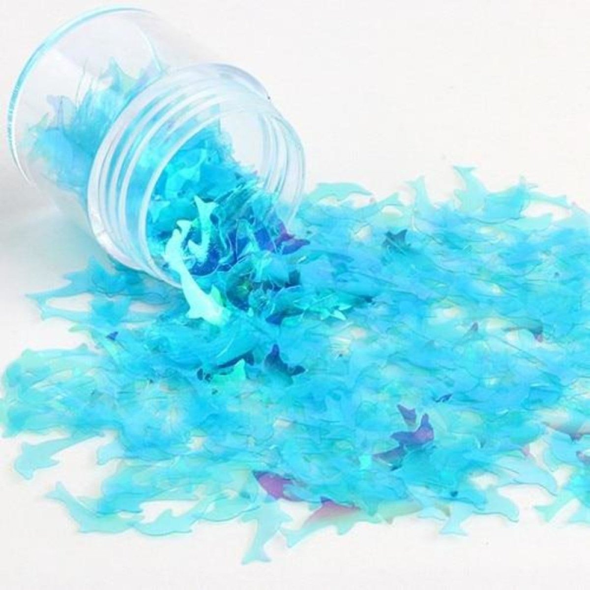 8g Holographic Nail Art Sequins 10mm Dolphin Turtle Glitter Sequin Decoration - Transparent Blue Dolphin - Asia Sell