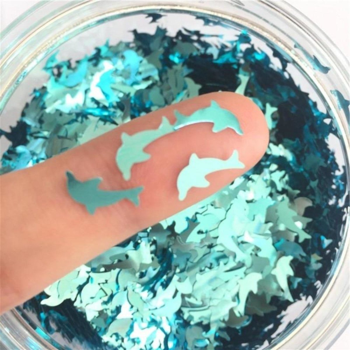 8g Holographic Nail Art Sequins 10mm Dolphin Turtle Glitter Sequin Decoration - Transparent Pink Dolphin - Asia Sell