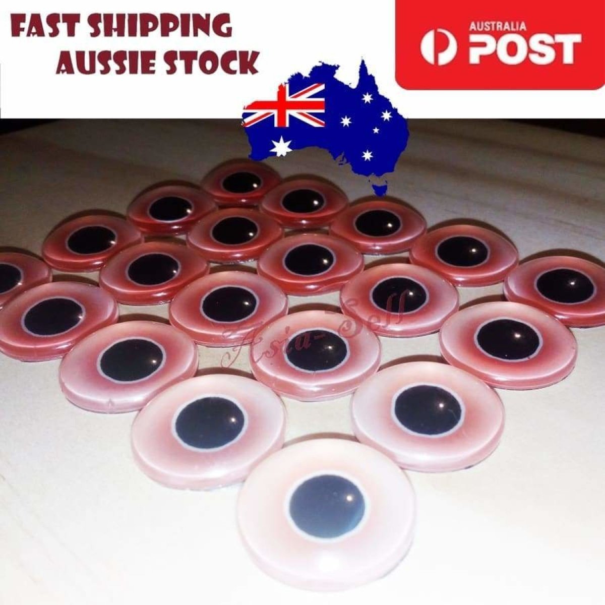 8pcs 12mm Pink Blue Red Grey Green Yellow Glass Doll Eyes Toys DIY Craft Toy - Pink - Asia Sell