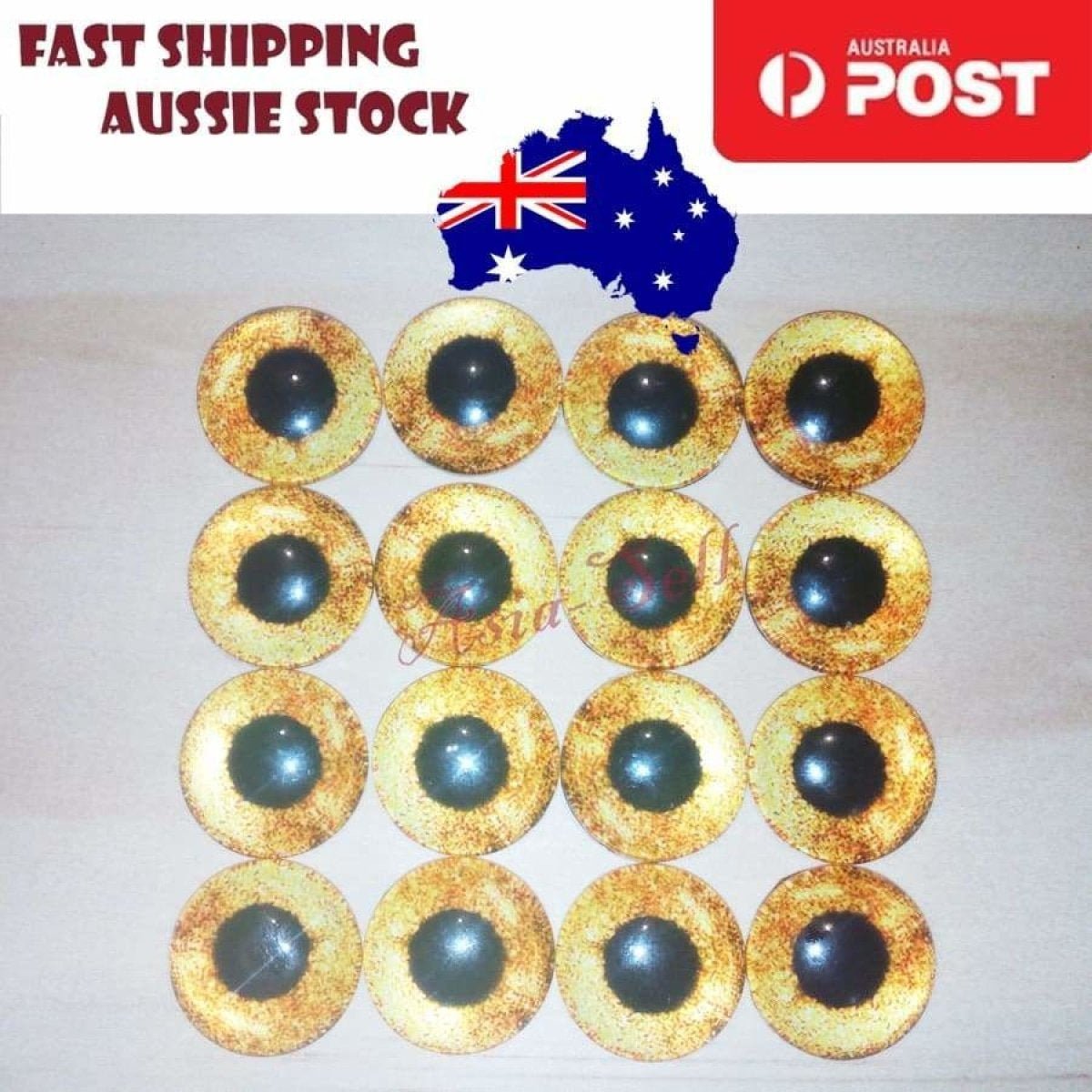 8pcs 12mm Pink Blue Red Grey Green Yellow Glass Doll Eyes Toys DIY Craft Toy - Pink - Asia Sell